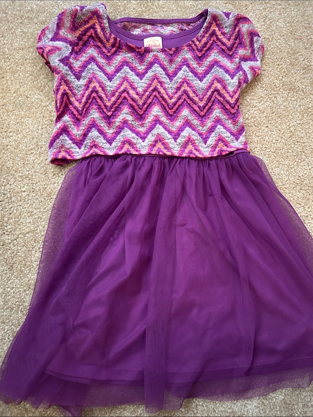 Faded Glory Purple Chevron Tulle Dress